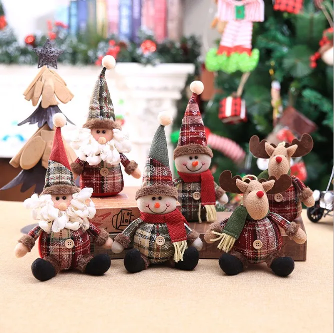 Cute Santa Claus snowman deer Christmas decorations gifts doll Christmas tree ornaments wholesale
