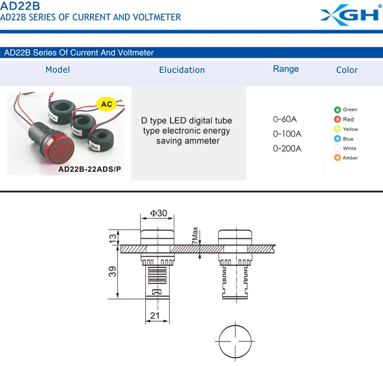 Mini Led Ammeter Current Indicator