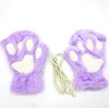 Lovely Winter Warm Fingerless Gloves Fluffy Bear Cat Plush Paw Claw Half Finger other Gloves dropshippign services