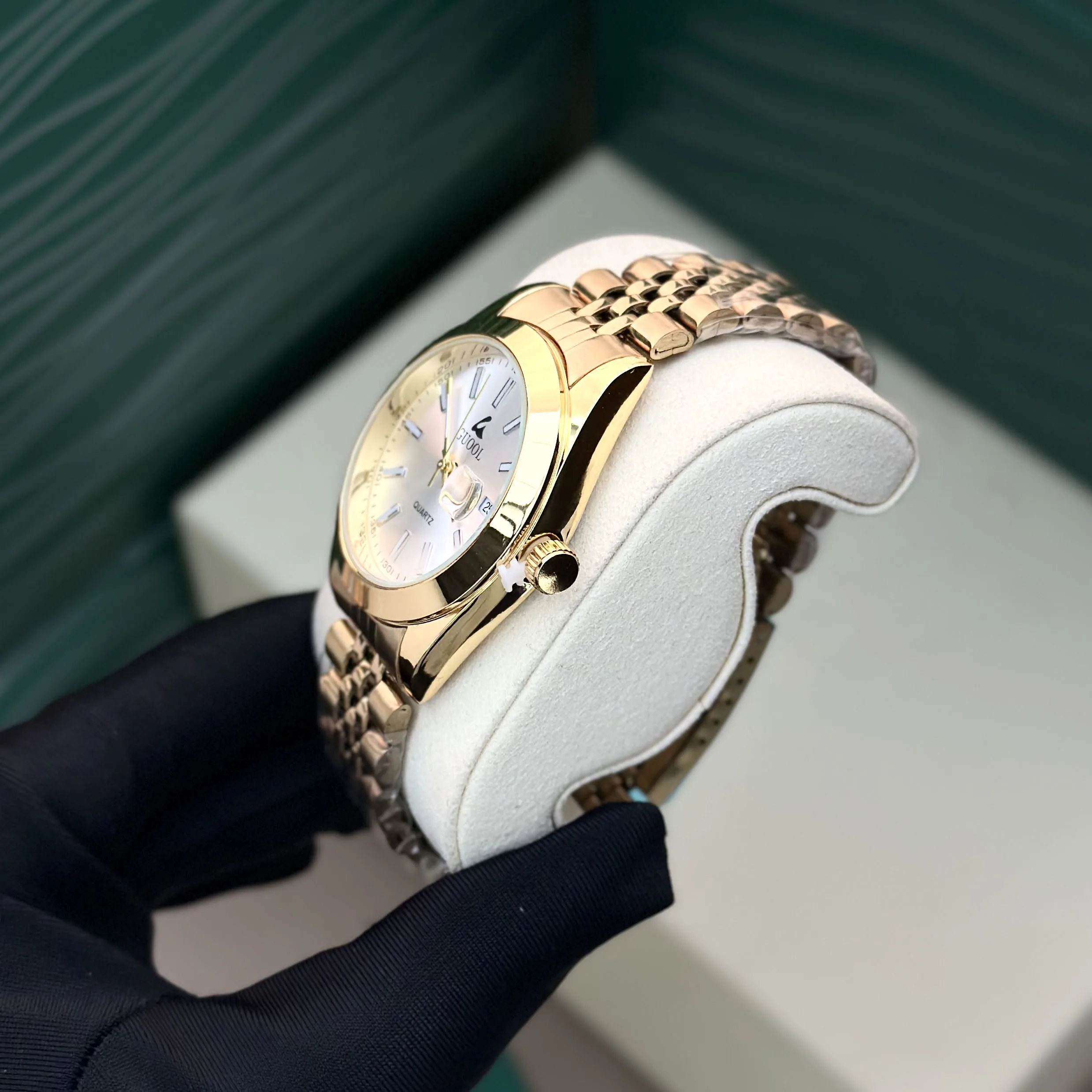 Luxury Gold Automatic Mechanical Watch 904L Steel Sapphire Crystal Date ...