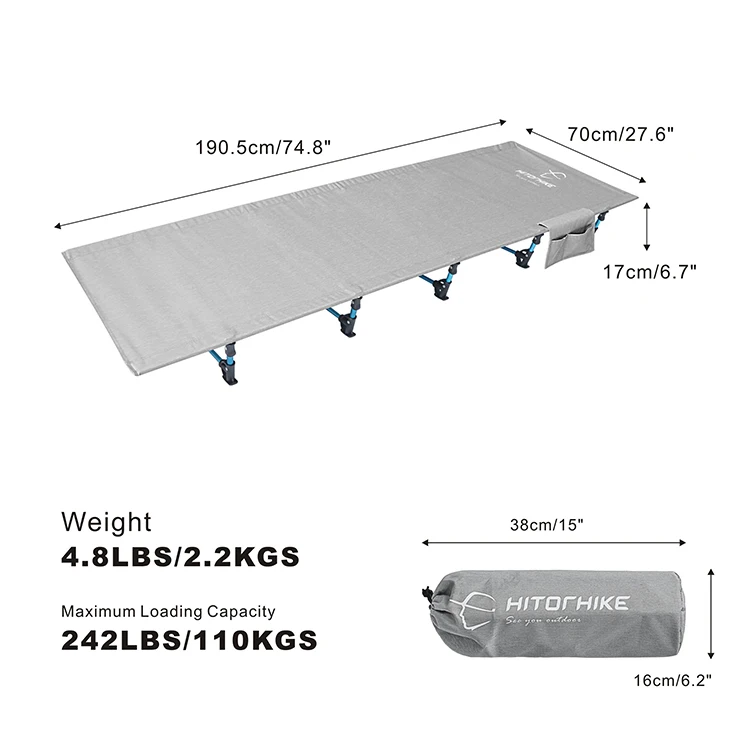 Homful Reinforced Footpads Camping Equipment Cot Bedding Folding Bed
