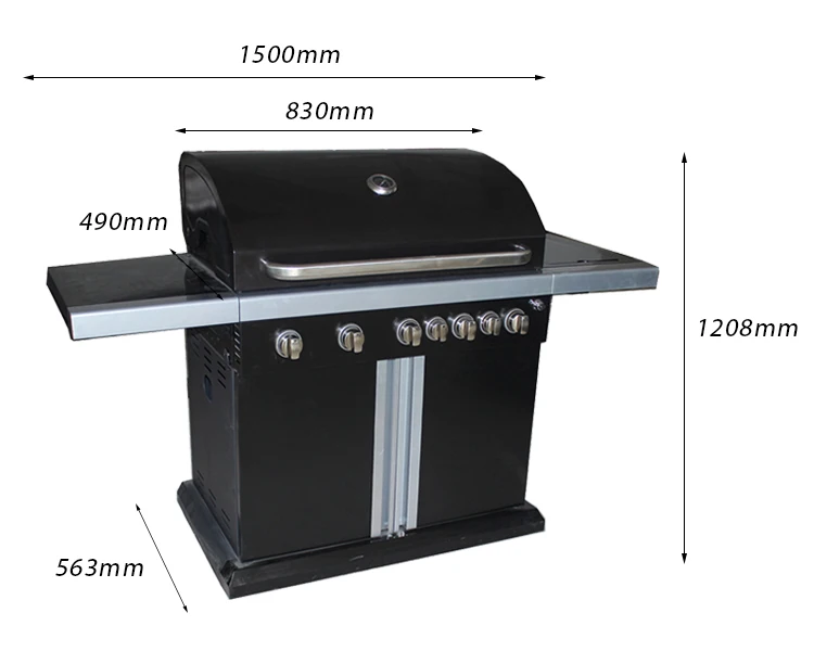 Large Gas Bbq Grills 5+2 Propane Gas Burners Grills Buy Bbq Grills