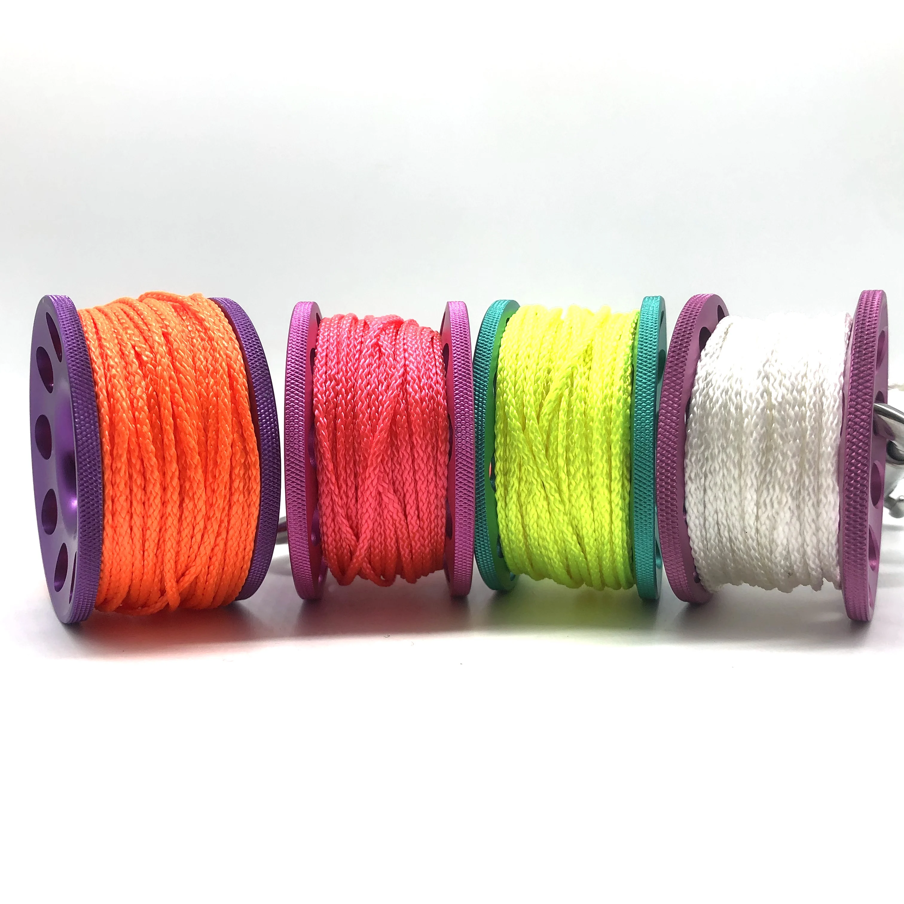 Details about   2x Aluminum Alloy Finger Spool High Visibility with 15m Lines Gray+Purple 