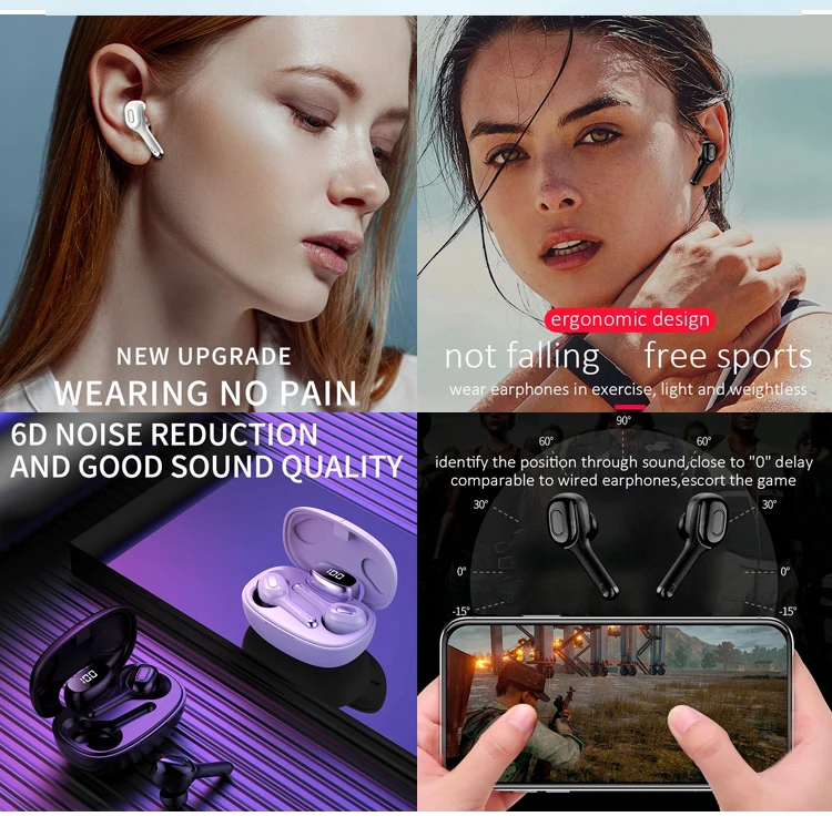 T9S wireless Bluetooth translation headset tws5.0 sports waterproof hanging ear digital display with charging box - ANKUX.COM