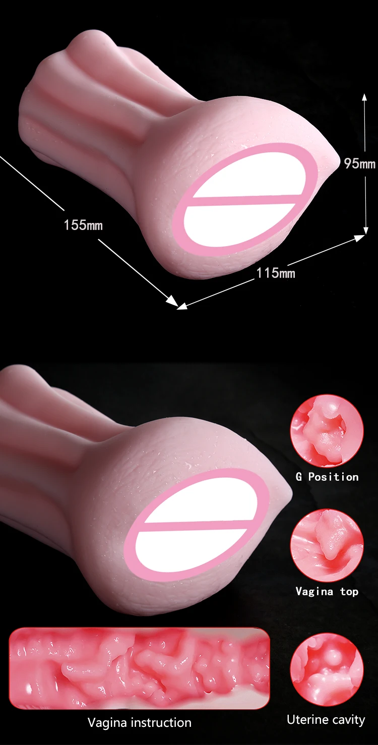 Realistic TPE  Pussy Male Masturbation Masturbator real Mouth Oral Artificial Vagina