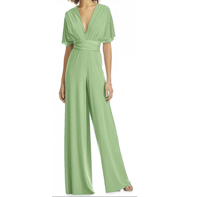 Elegant Prom Wedding Wide Leg Halter Twist Wrap Convertible Infinity