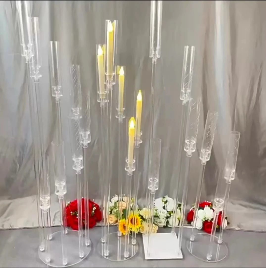 Clear Acrylic Candle Holder Wedding Table Decoration Centerpieces Table Candelabra Centerpieces