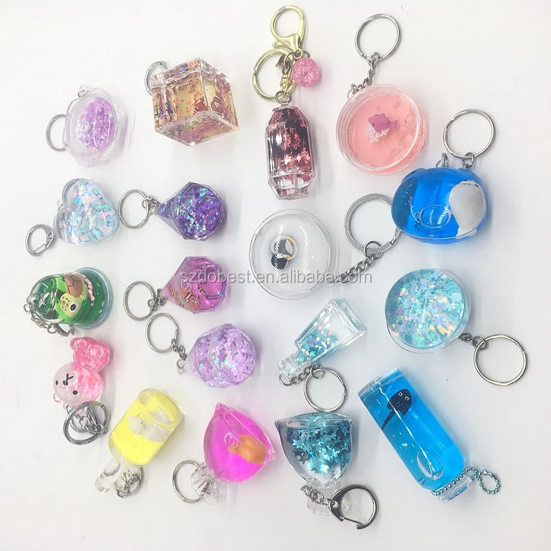 Mini Snowglobe Liquid Oil Keychains With Floating 3d Rubber Duck ...