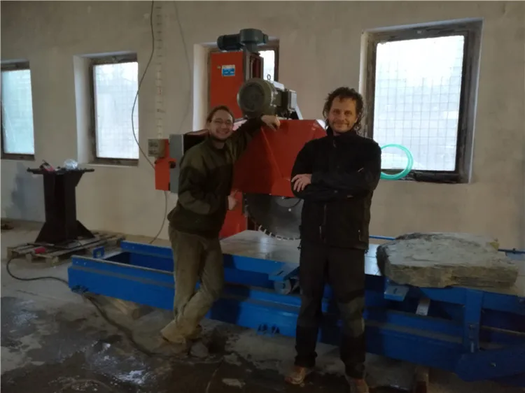 Hizar granite cutting saw machineries double head cutter for marble