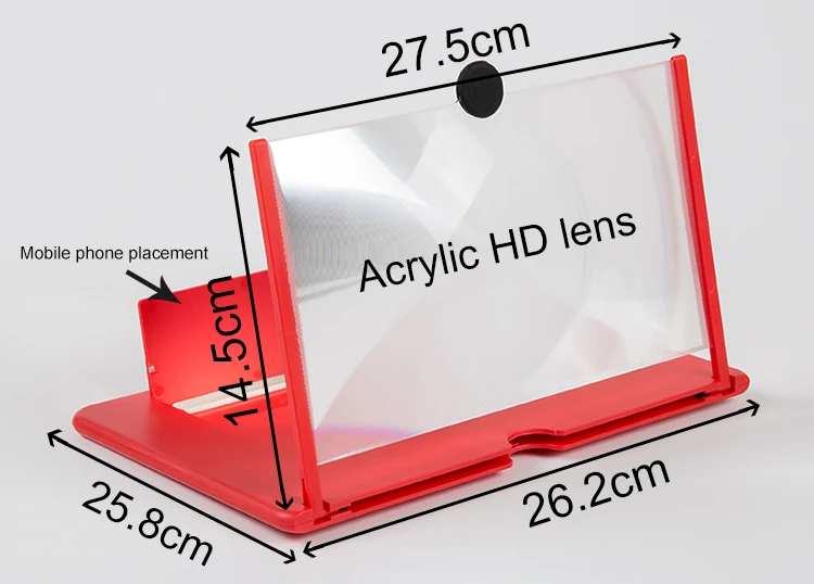 High quality 12 inch HD acrylic pull-out mobile phone screen amplifier magnifier