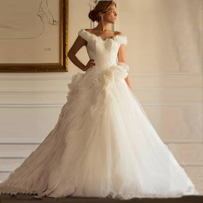 Alibaba Shop Hot Sale A Line Satin Organza Brides Wedding Dresses
