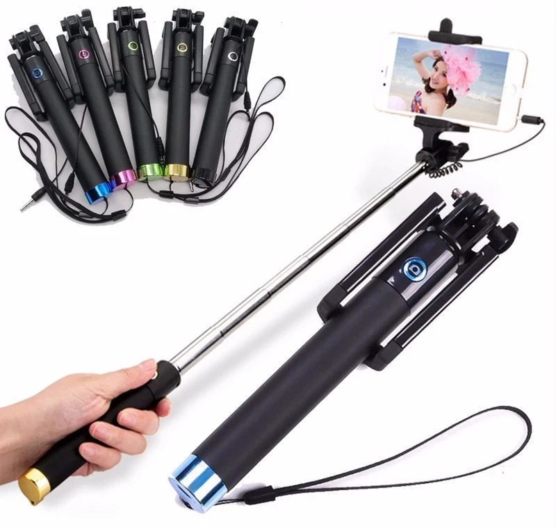 Luxury Extendable Folding Wired Selfi Self Selfie Stick Monopod For