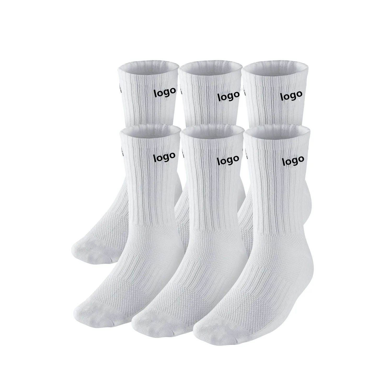 New Fashionable Custom Logo Plain White Tube Socks Quality Design