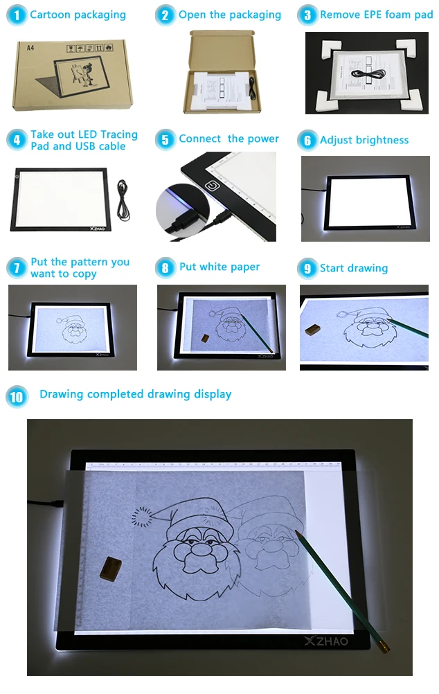 A0 A1 A2 A3 A4 Led Writing Drawing Tablet Tracing Pad Oem/odm Acrylic
