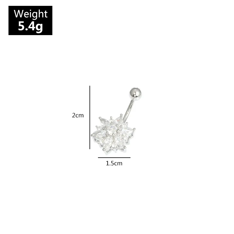 Doubleheaded Stainless Steel Belly Piercing Body Piercing Jewelry Cz