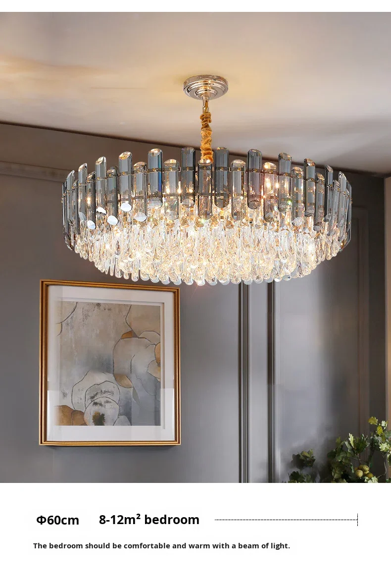 product villa hotel lobby luxurious american style living room postmodern high end light luxury crystal bedroom nordic chandelier-10