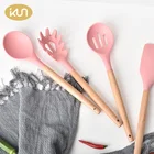 Kitchen Accessories Wooden Handle Silicone Kitchen Utensil Set 11PCS Silicone Cooking Set Kitchen Utensils