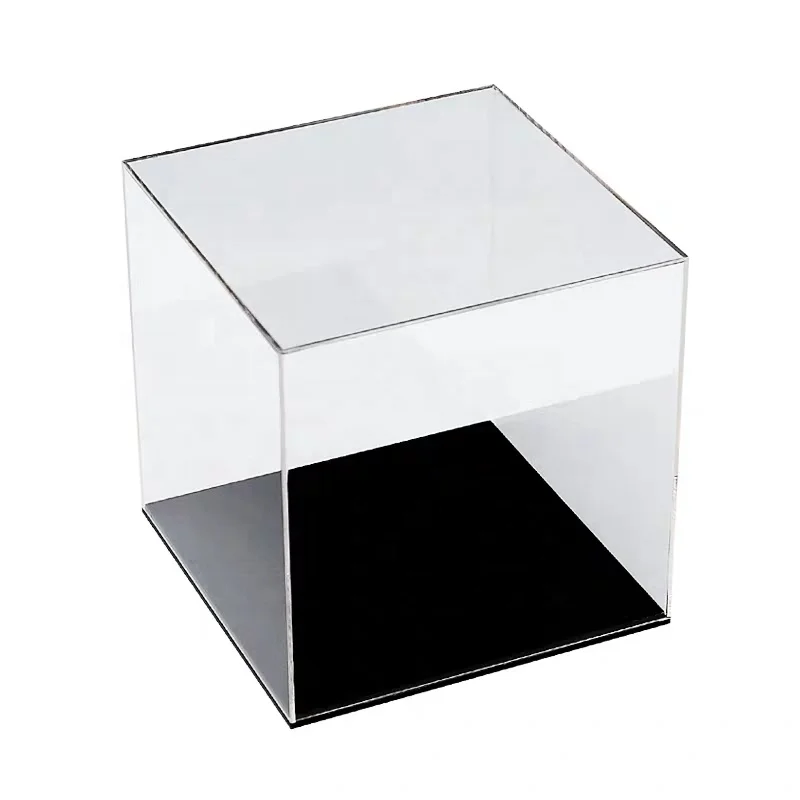 Perspex Cube Display Stand Square 5 Sided Box Acrylic Tray Retail Shop Holder 