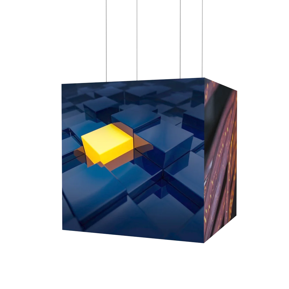 New Design Advertising Display Slim Aluminum Frame Cube Fabric Type Led Light Box