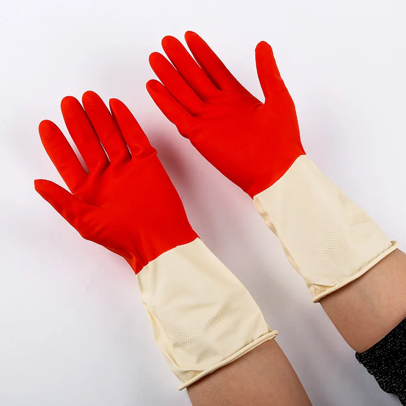 2 Color Latex Household Gloves Cleaning Glove Buy Long Latex Gloves