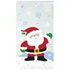 Clear Santa Claus Cellophane Printed Plastic Treat Bags for Christmas Party