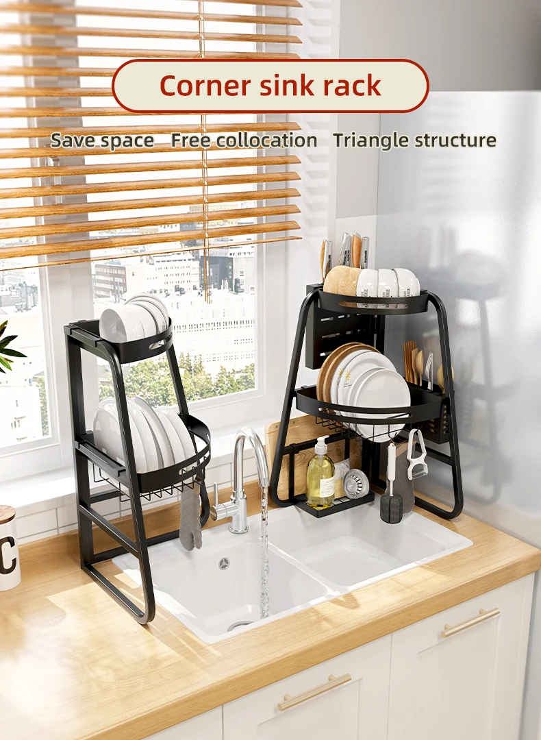 Save Space Kitchen Countertop Corner Sink Rack Buy Triangle Structure