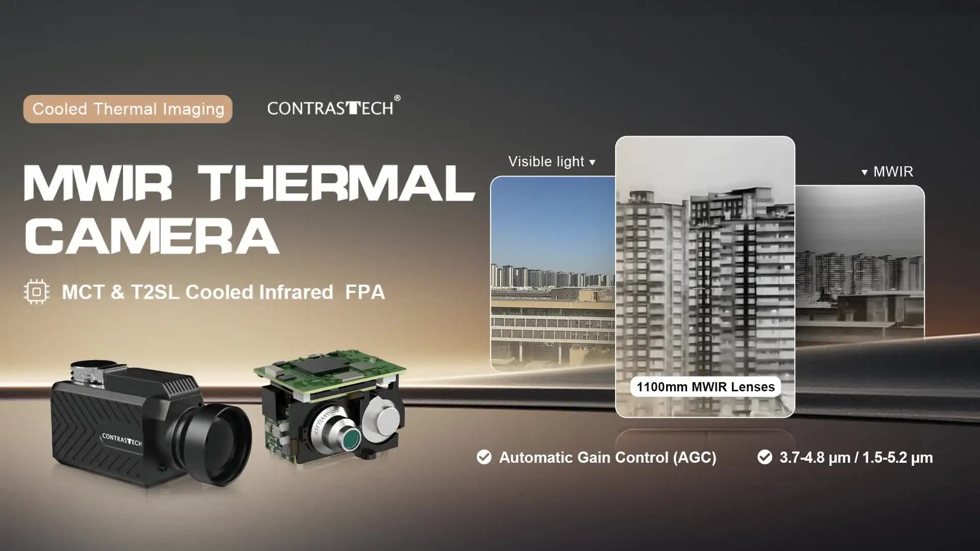 117Hz 15μm 640x512 MCT Cooled Thermal Imaging MWIR Infrared