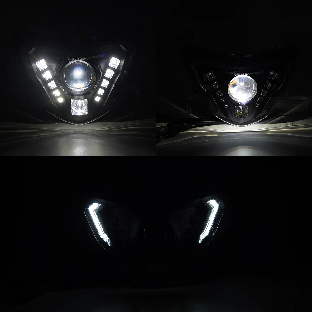 For BMW G310R G310GS Motorcycle Accessories 90W Hi/Lo Beam LED Projector Headlight with White Running Lights manufacture