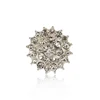30mm Round Rhinestone Buttons Slider for Sew On Silver Plated Alloy Rhinestone Button