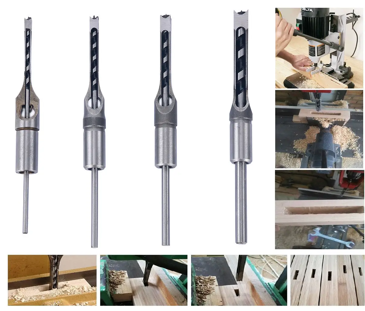 Square Hollow Hole Mortise Chisel Drill Bit For Wood Hole Drilling
