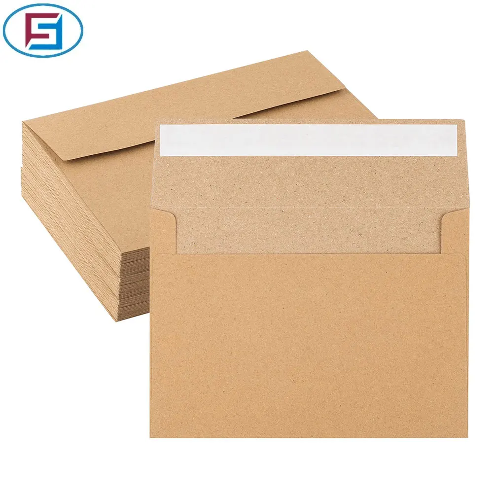 Custom Envelopes 4 X 6 Inch Brown A4 Customized Kraft Paper Envelopes