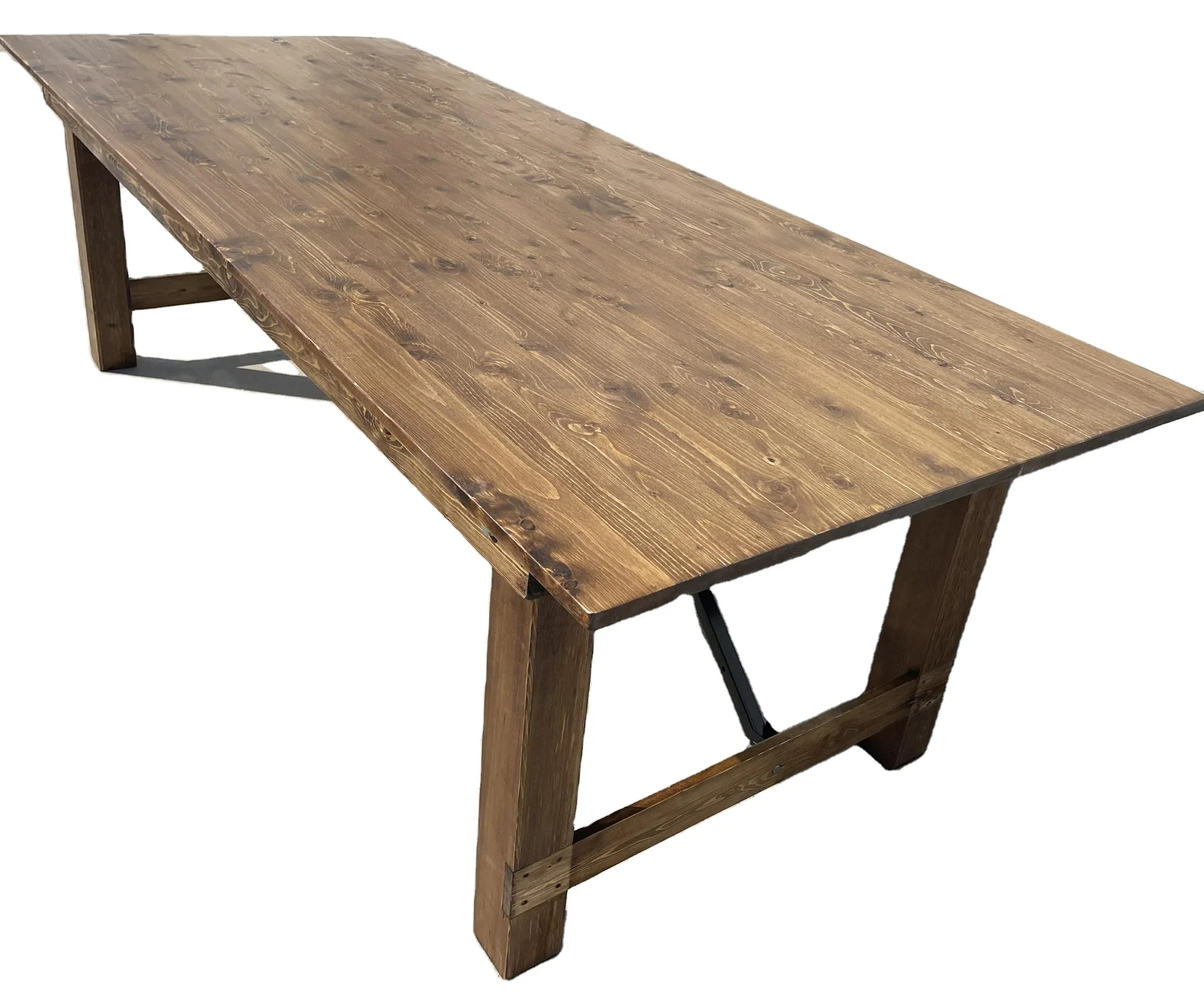 Farmhouse Natural Solid Folding Wood Picnic Tables For Party And