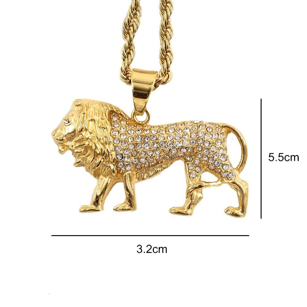Stainless Steel Lion Necklace For Women/men,Gold Color Lions Head