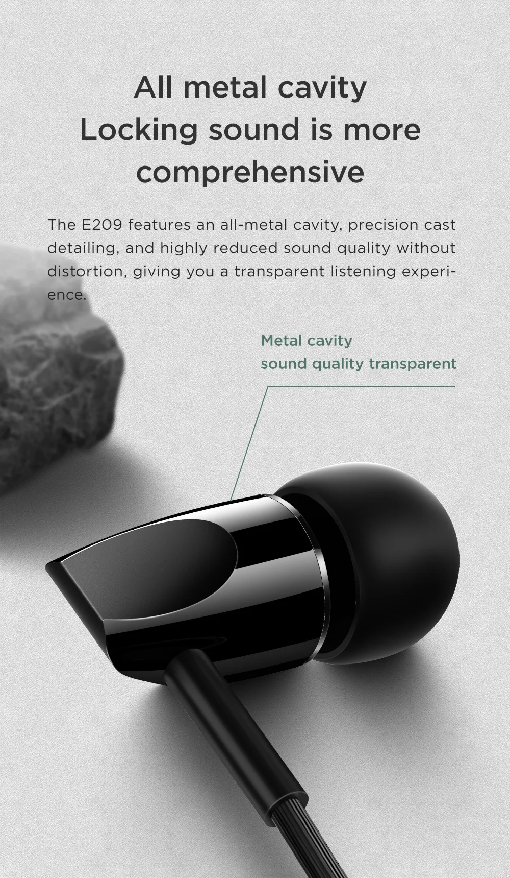 JOYROOM JR-E209 3.5mm In-Ear Flat Head Design Wire Control Stereo Earphones with Mic