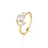 100% Real Solid 9K 375 Gold Ring With Pearl Fast Shipping