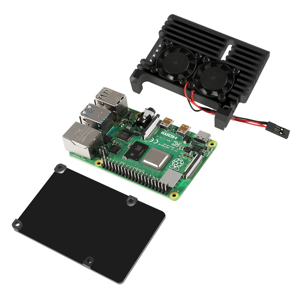Raspberry Pi 4 Generation Motherboard Box Black With Fan Raspberry Pi ...