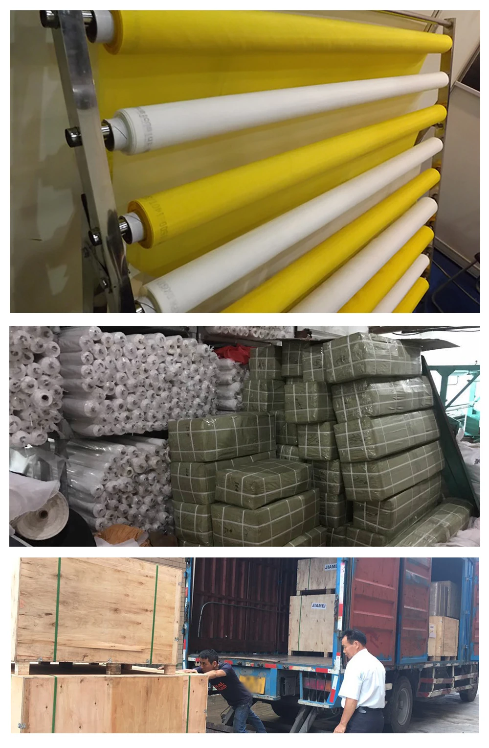 Silkscreen Yellow White Mesh Fabric Polyester Silk Screen Printing Mesh for Screen Printing details