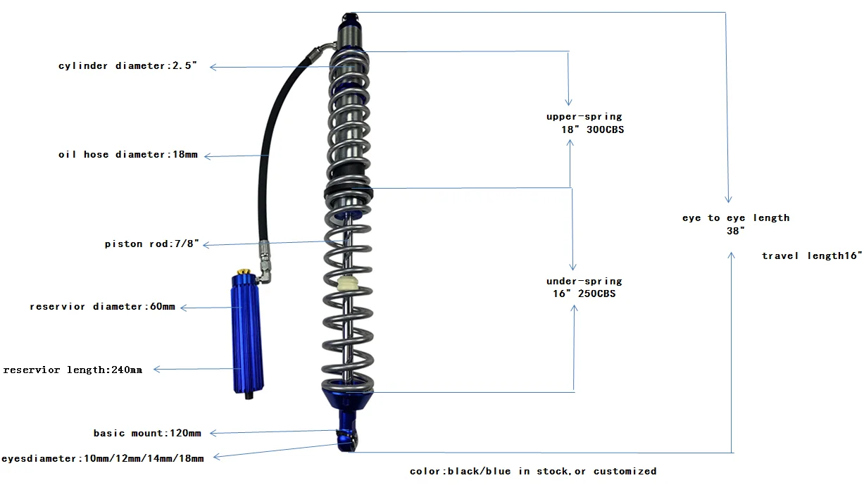 Kinerja Tinggi Adjustable 4wd Balap Suspensi 4x4 Coilover Shock 