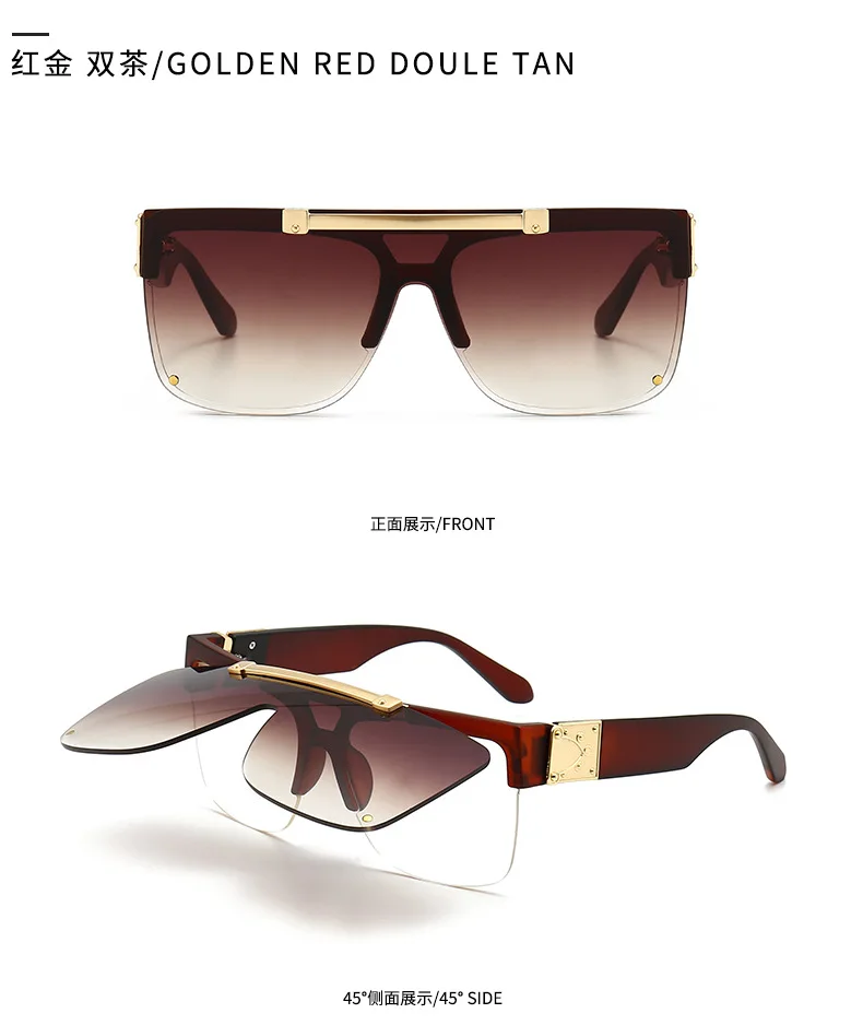 Wholesale 2022 Fashion SteamPunk Show Style Lens Flip Up Sunglasses ins  Cool Unique Brand Design Sun Glasses Oculos De Sol Z1196E From m.
