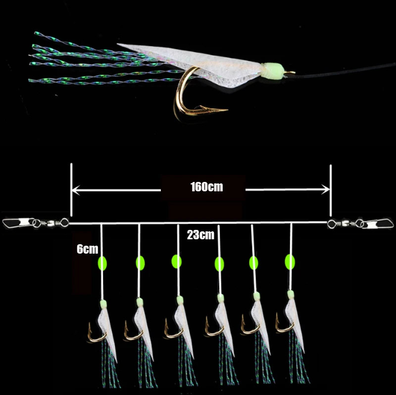 Amazon 4-20 # Sea Fishing Flasher Bait Rigs With Barrel Swivel Luminous ...