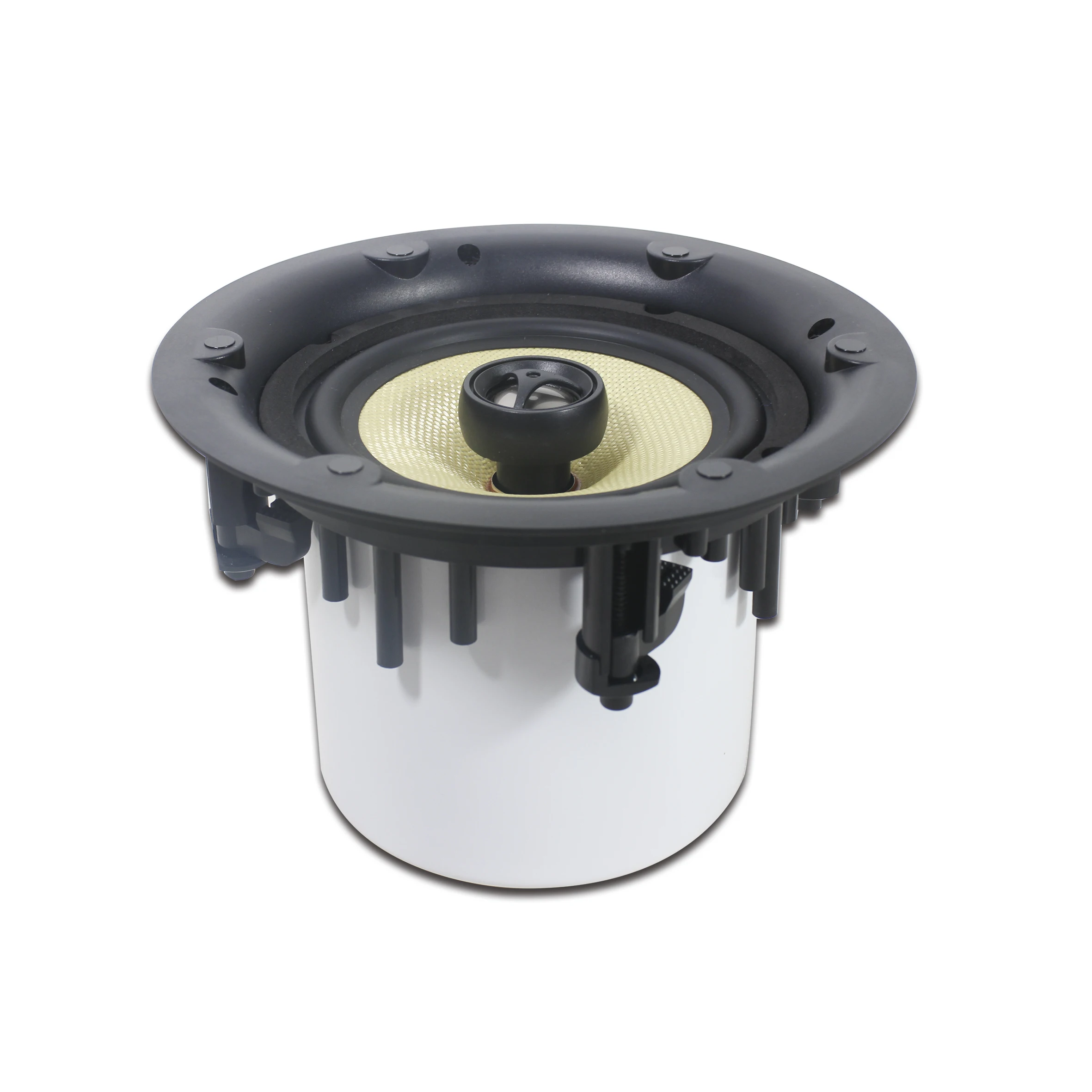 Rimless High Power 20 Watt 100V 5 Inch ABS Plastics Tweeter Coaxial In Ceiling Mounted Speaker with Fire Dome for PA BGM System