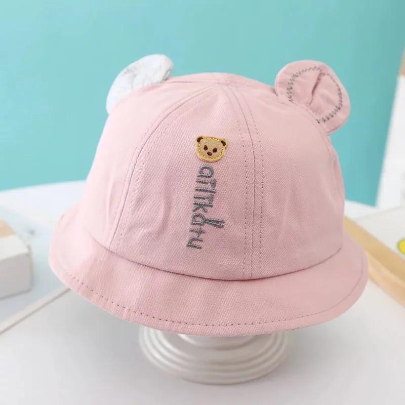 New Designs Flap Sun Protection Hat Kids Toddler Baby Bucket basin hat cute baby fisherman hat fashion embroidery