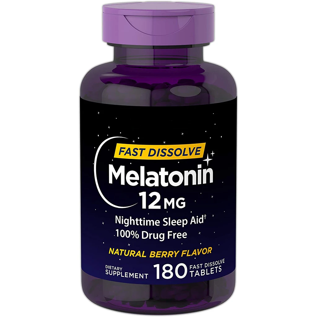 Oem Pivate Label Melatonin 12 Mg Fast Dissolve 180 Tablets Sleep Aid