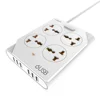 10A EU US Power Strip USB 6 MOXOM 4 socket UK Extension Lead Travel Office Hotel Best Partner