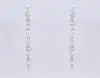 diamond long chain drap earring with string and cubic stone in raw in pure sterling silver 925 jewelry
