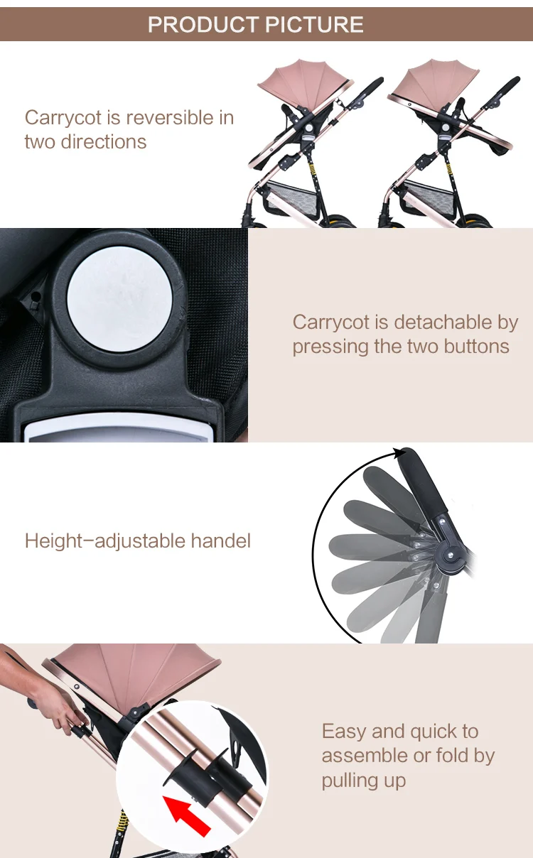 Anti-explosion Wheels High Landscape Baby Stroller