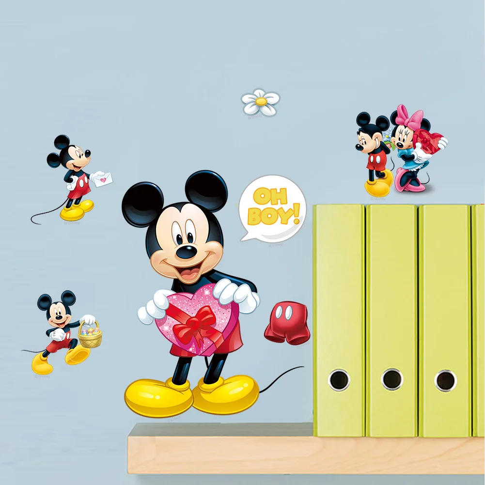 Pegatinas De Pared De Mickey Y Minnie Mouse En 3d,Papel Tapiz