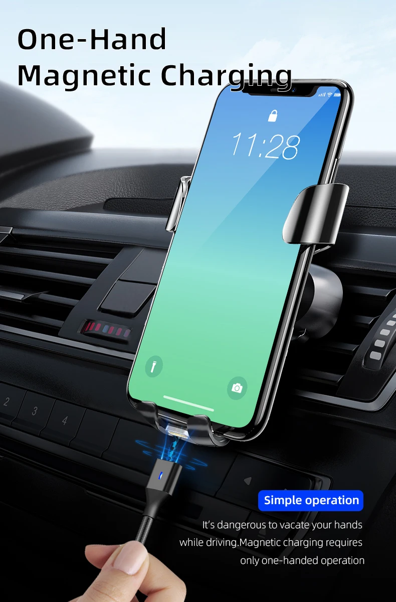 Magnetic Charging Cable C to 3 PD 60W Magnetic Phone Charger Nylon Braided Magnetic cable Compatible Micro USB Type C - ANKUX.COM
