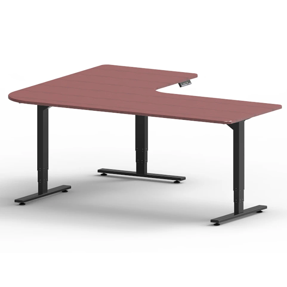 vansdesk 简约风格提升电动坐架桌现代办公家具局 3 腿高度调整角桌