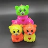 2019 New Design Soft Squeeze Cute Flashing Puffer Spiky Ball With Whistle Bear Toy For Kids